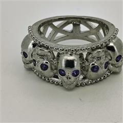 Amethyst Unisex Silver & Stone Ring 925 Silver 6.7g Size:6